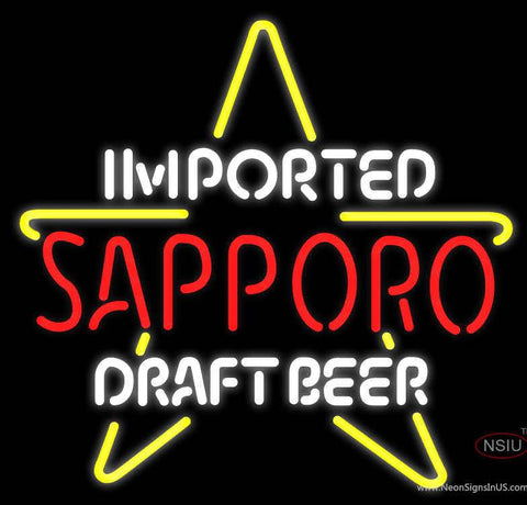 Sapporo Draft Real Neon Glass Tube Neon Sign x