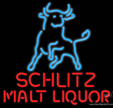 Schlitz Malt Liquor Bull Neon Beer Sign x