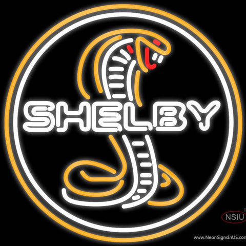 Shelby Gold Cobra Round Real Neon Glass Tube Neon Sign