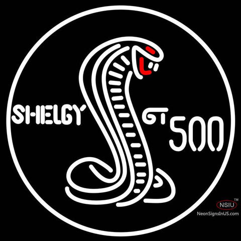 Shelby Gt  Round White Cobra Neon Sign