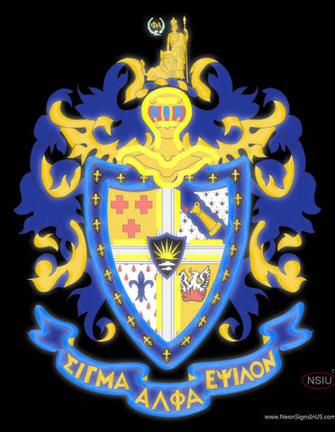 Sigma Alpha Epsilon Chapters Logo Real Neon Glass Tube Neon Sign 