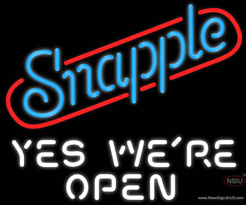 Snapple Yes We re Open Real Neon Glass Tube Neon Sign x 