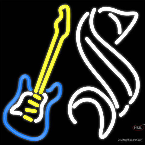 Steinlager Yellow Guitar Real Neon Glass Tube Neon Sign x 