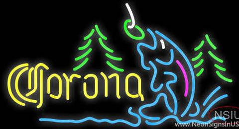 Corona Fishing Lake Neon Beer Sign 