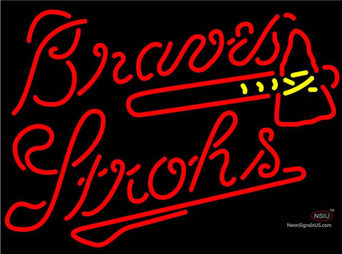 Strohs Atlanta Braves MLB Beer Neon Sign 