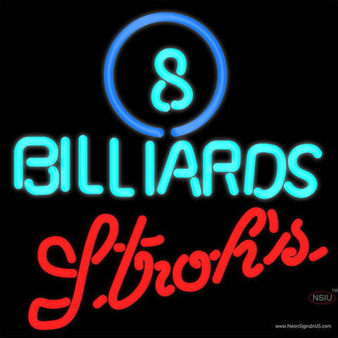 Strohs Ball Billiards Pool Real Neon Glass Tube Neon Sign   x 