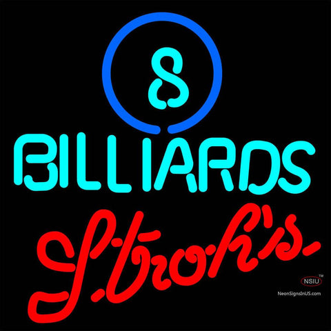 Strohs Ball Billiards Pool Neon Sign   x 