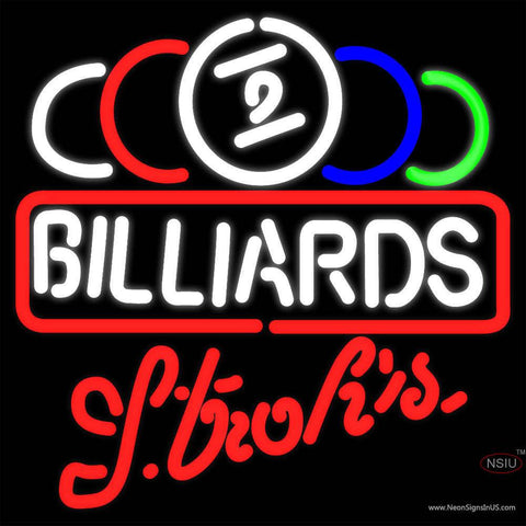 Strohs Ball Billiards Text Pool Real Neon Glass Tube Neon Sign   x 