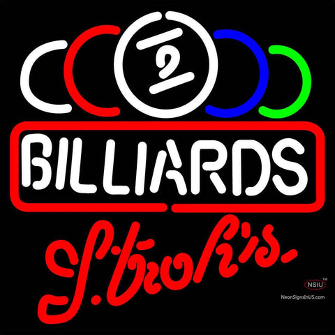 Strohs Ball Billiards Text Pool Neon Sign   x 