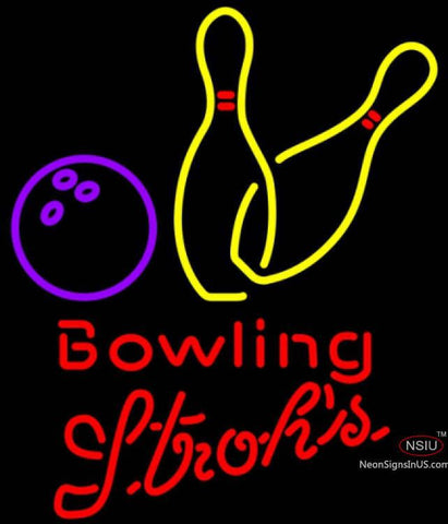 Strohs Bowling Neon Yellow Neon Sign  7