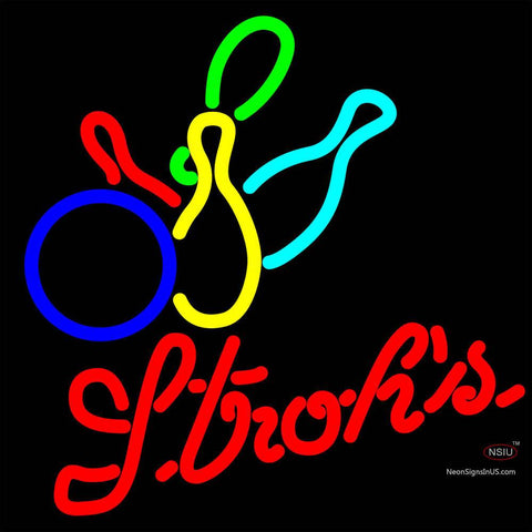 Strohs Colored Bowling Neon Sign   x 