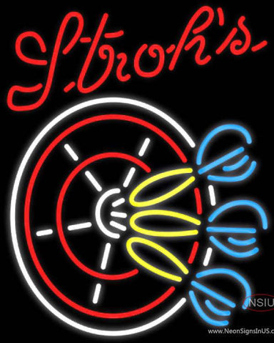 Strohs Darts Pin Real Neon Glass Tube Neon Sign