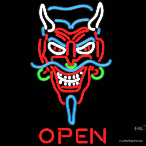 Devils Head Open Real Neon Glass Tube Neon Sign