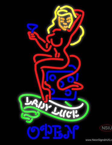Lady Luck She Devil Real Neon Glass Tube Neon Sign 