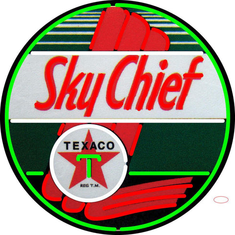 Texaco Sky Chief Gasoline Neon Sign 