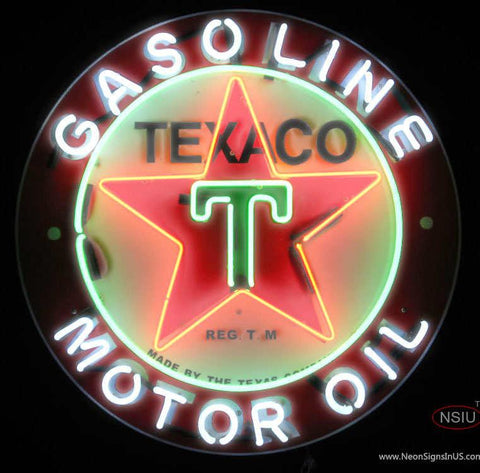 Texico Gasoline Real Neon Glass Tube Neon Sign 