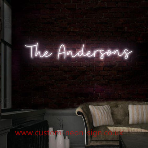 The Andersons White Wedding Home Deco Neon Sign 