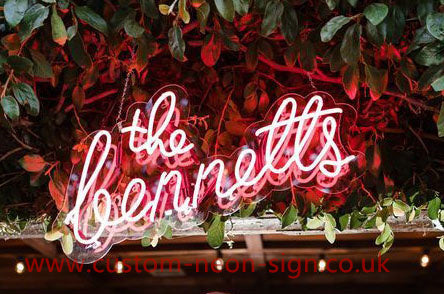 The Bennetts Wedding Home Deco Neon Sign 