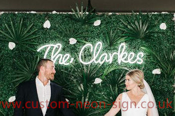 The Clarkes Wedding Home Deco Neon Sign 