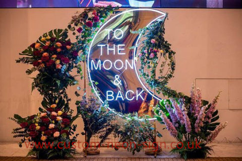 To The Moon And Back Wedding Home Deco Neon Sign 