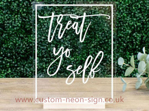 Treat You Self Wedding Home Deco Neon Sign 