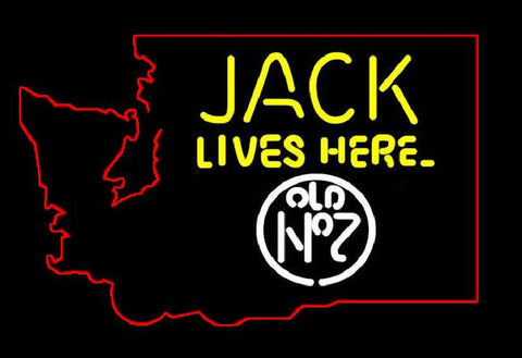 Jack Lives Here Washington state neon sign