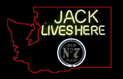 Professional Jack Lives Here Washington state neon sign 