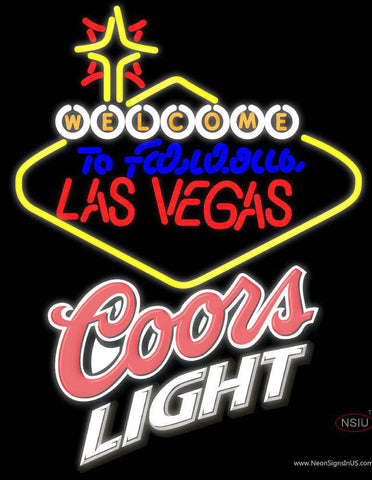 Welcome To Las Vegas Coors Light Logo Real Neon Glass Tube Neon Sign 