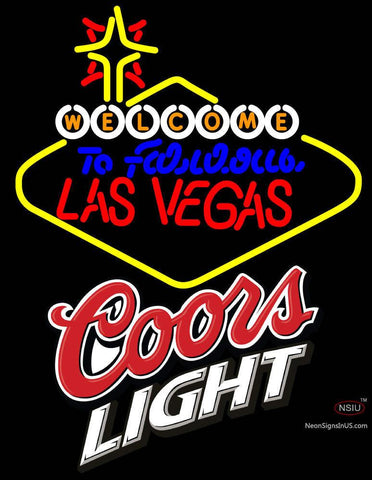 Welcome To Las Vegas Coors Light Logo Neon Sign 