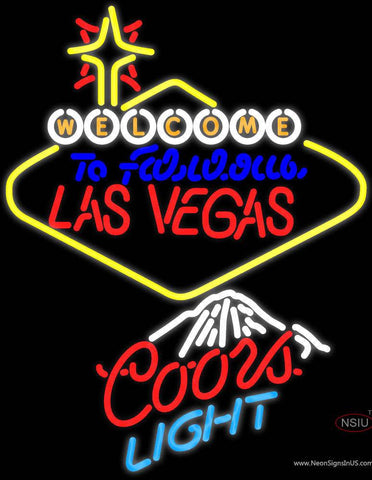 Welcome To Las Vegas Coors Light Mounted Real Neon Glass Tube Neon Sign 