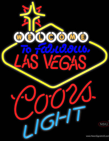 Welcome To Las Vegas Coors Light Real Neon Glass Tube Neon Sign 