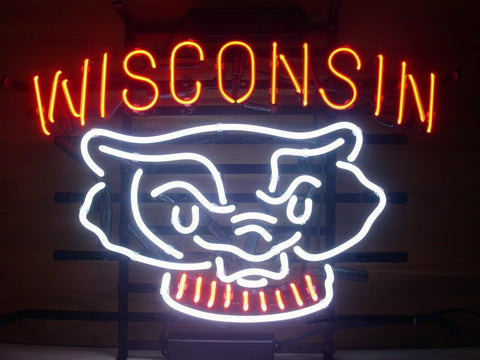 Wisconsin Badgers Handmade Art Neon Sign
