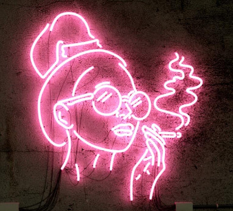 Woman Smoking Handmade Art Neon Signs 