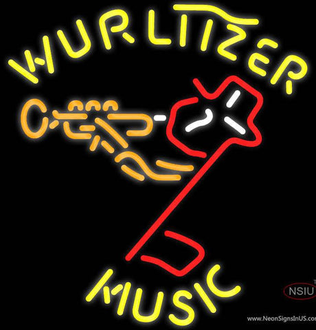Wurlitzer Music Real Neon Glass Tube Neon Sign 
