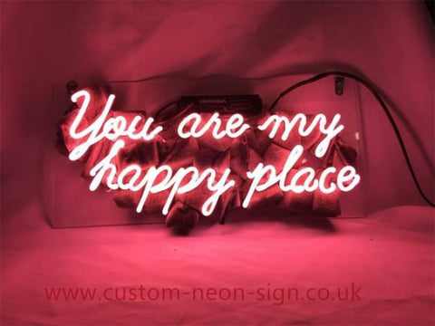 You Are My Happy Place Wedding Home Deco Neon Sign 