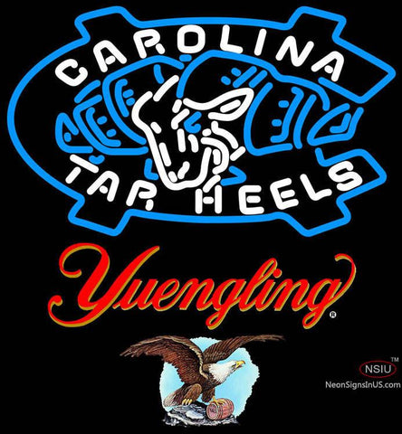 Yuengling Unc North Carolina Tar Heels MLB Real Neon Glass Tube Neon Sign 